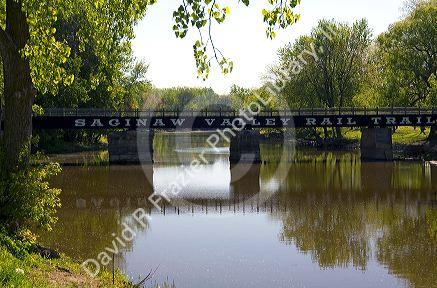 Saginaw Valley Rail Trail crossing the Bad River at St. Charles, Michigan.