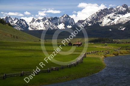 The Salmon River flowing through the Sawtooth Valley at Lower Stanley, Idaho.