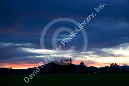Sunset at Kalispell, Montana.