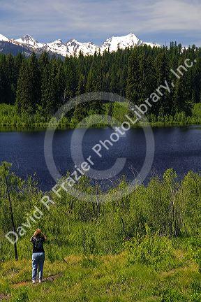 Summit Lake and the Mission Mountains along Montana Highway 83.