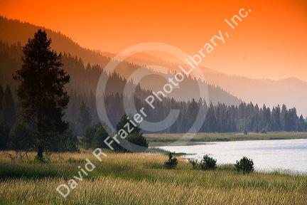 Sunset at Cascade Lake in Valley County, Idaho.
