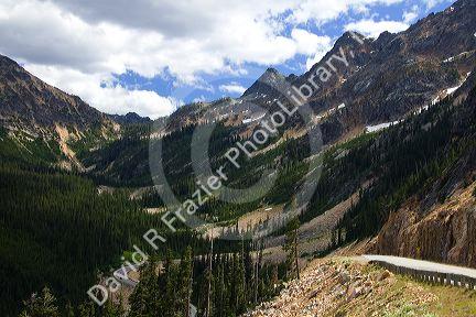 Rocky mountain peaks are part of the North Cascade Range in Washington.