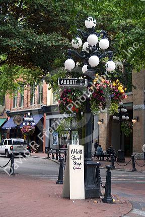 Lamp post on Abbott Street in the Gastown area of Vancouver, British Columbia, Canada.