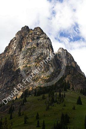 Rocky mountain peak in the North Cascade Range, Washington.