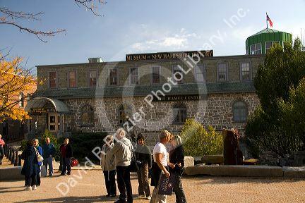 Visitors outside the Museum of New Hampshire History located in the city of Concord, New Hampshire, USA.