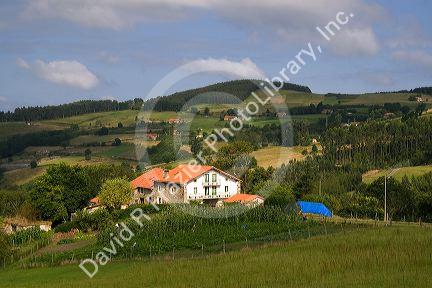 Rural farm near the town of Bermeo in the province of Biscay, Basque Country, Northern Spain.