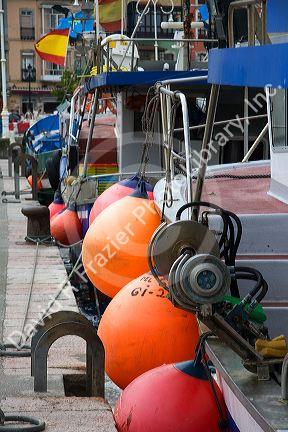 Fishing boats moored at Ribadesella, Asturias, northern Spain.