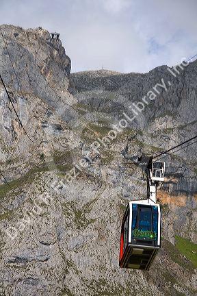 Aerial tramway in the Picos de Europa at Fuente De, Liebana, Cantabria, northwestern Spain.