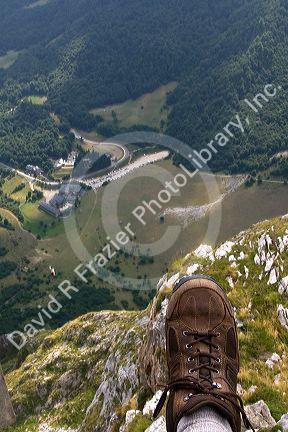 Hiking in the Picos de Europa at Fuente De, Liebana, Cantabria, northwestern Spain.