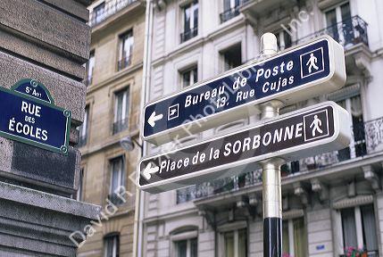 Directional signs in Paris, France.