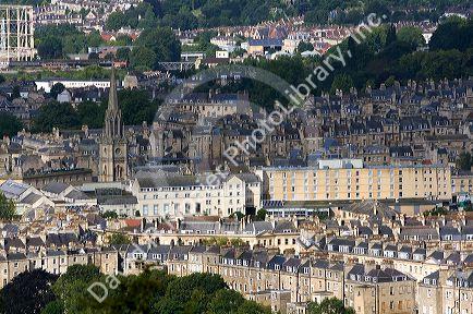 An overview of the city of Bath, Somerset, England.