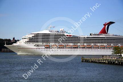 Carnival Victory cruise ship on the Hudson River in New York City, New York, USA.