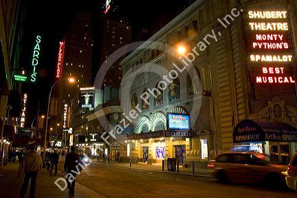 Broadway Theatres on west 44th street in midtown-Manhattan, New York City, New York, USA.