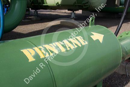 Pentane being used in a geothermal power plant at Malta, Idaho, USA. MR