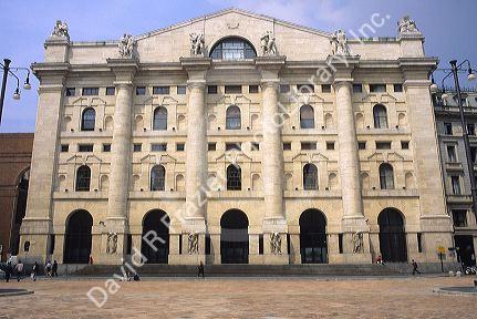 Borsa stock exchange in Milan, Italy.