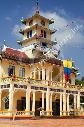 Cao Dai religious buildings near the Tay Ninh Holy See in Tay Ninh, Vietnam.
