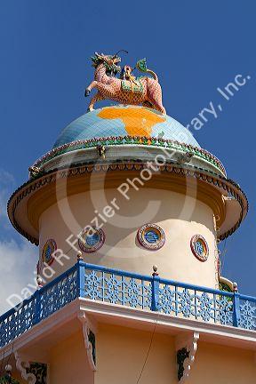 Dragon horse detail atop the Cao Dai's Tay Ninh Holy See in Tay Ninh, Vietnam.