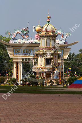 Religious buildings at the Cao Dai Tay Ninh Holy See in Tay Ninh, Vietnam.
