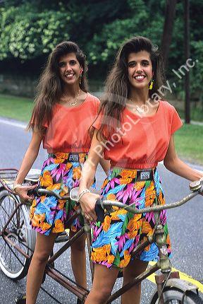 Twin women at the twins days festival in Twinsburg, Ohio.