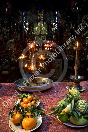 Interior of the Jade Emperor Pagoda Buddhist temple in Ho Chi Minh City, Vietnam.