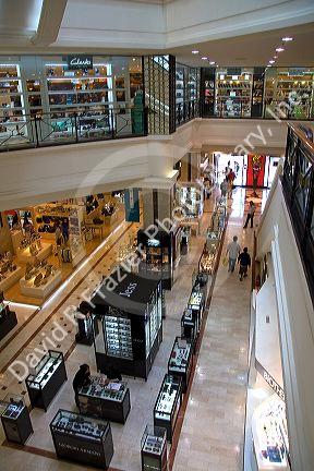 Interior of the Diamond Plaza shopping center in downtown Ho Chi Minh City, Vietnam.