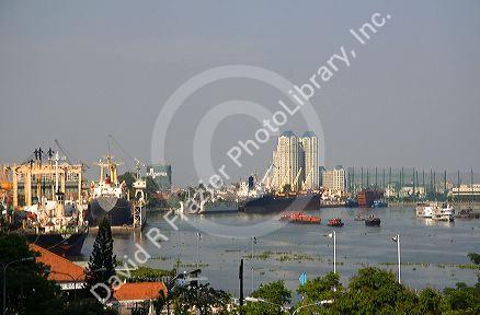 Activity on the Saigon River in Ho Chi Minh City, Vietnam.