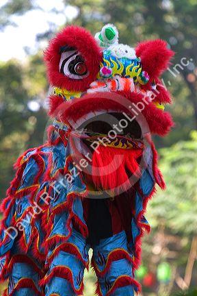 Vietnamese dragon dance during Tet Lunar New Year celebrations in Ho Chi Minh City, Vietnam.