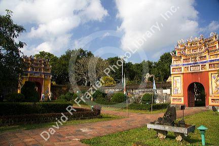 Arched gates within the Imperial Citadel of Hue, Vietnam.