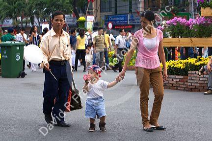 Vietnamese family in Ho Chi Minh City, Vietnam.