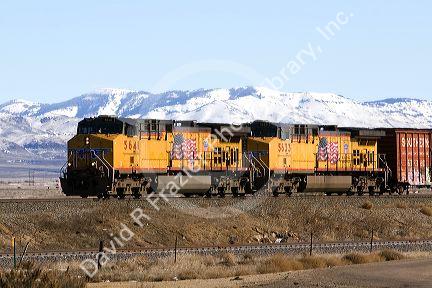 Freight train east of Boise, Idaho.