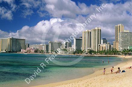 Waikiki beach in Honolulu, Hawaii.
