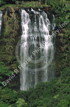 Opaekaa Falls on the island of Kauai, Hawaii.