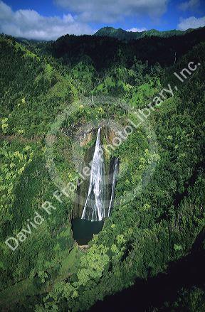 Waterfalls on the island of Kauai, Hawaii.