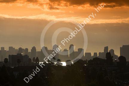 Sunrise over the city of San Diego, Southern California, USA.