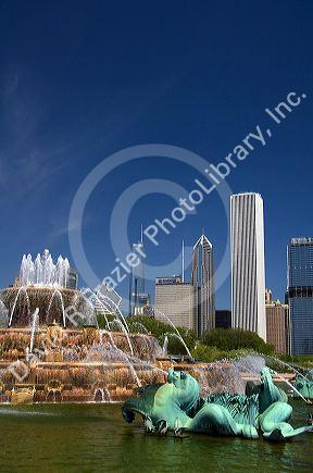 Buckingham Fountain located in Grant Park, Chicago, Illinois, USA.
