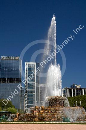 Buckingham Fountain located in Grant Park, Chicago, Illinois, USA.