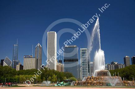 Buckingham Fountain located in Grant Park, Chicago, Illinois, USA.