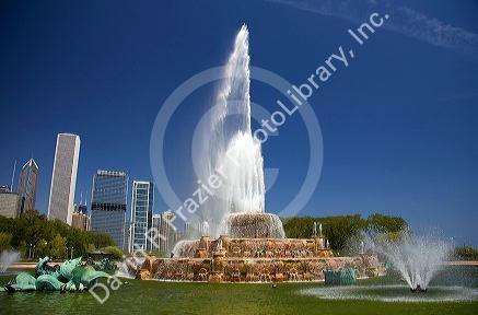 Buckingham Fountain located in Grant Park, Chicago, Illinois, USA.