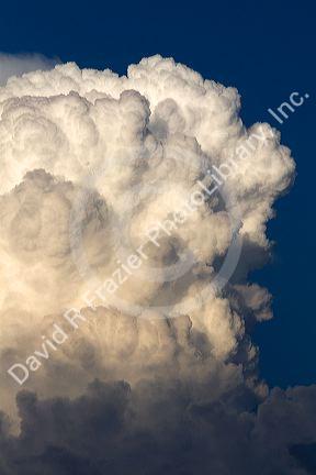 Cumulonimbus thunderstorm clouds form near Cascade, Idaho, USA.