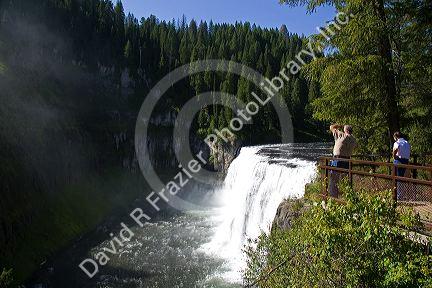Upper Mesa Falls on the Henrys Fork of the Snake River in Fremont County, Idaho, USA.