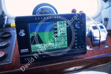 GPS global positioning system on a fishing boat in Oregon.