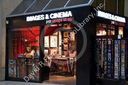 Storefronts in the Forum des Halles in Paris, France.