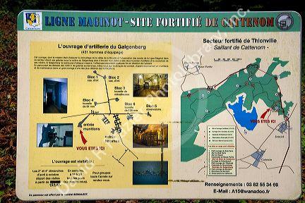 Tourist map for the Maginot Line in Alsace, northeast France.