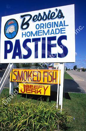Pastie shop in St. Ignace, Michigan. Also known as Pasty, these meat pies are popular in the Upper Penninsula of Michigan.