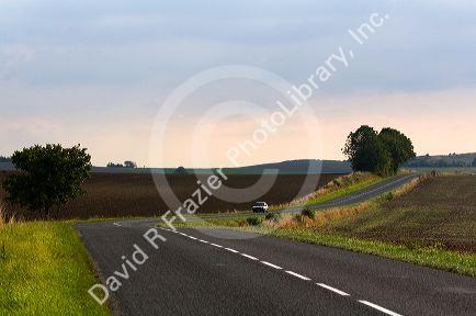 Highway near Changy in the region of Champagne-Ardenne, France.