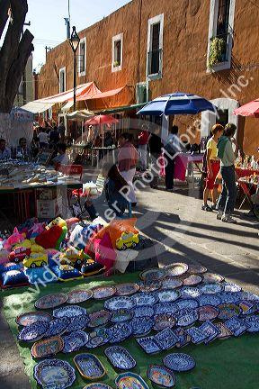 Outdoor market in the city of Puebla, Puebla, Mexico.
