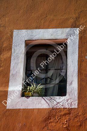 Window of a building in the city of Puebla, Puebla, Mexico.