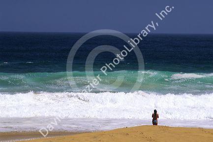 Pacific Ocean beach scene in Chile.