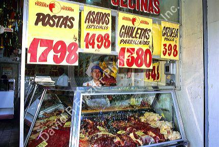 Meat market in Santiago, Chile.