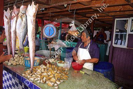 Fish market at Concon, Valparaiso, Chile.